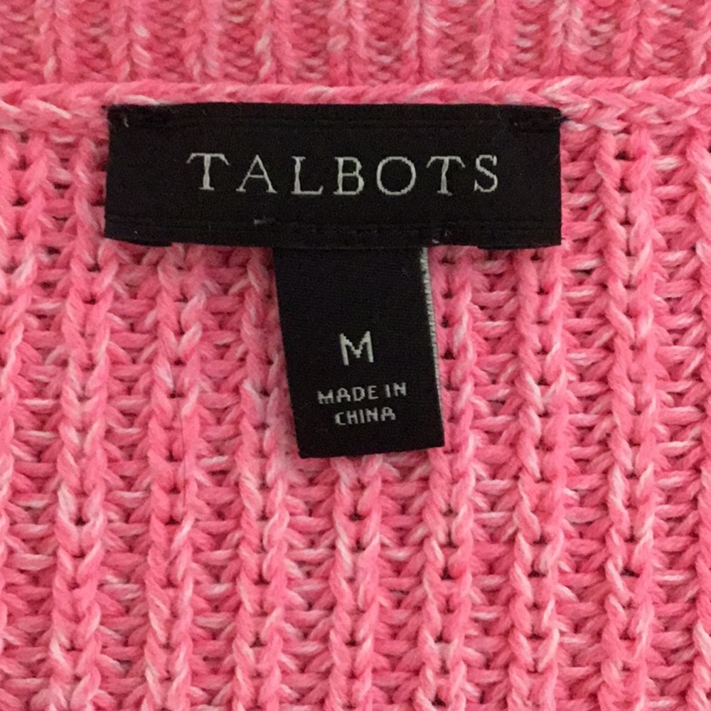 Talbots pink chunky knit crew neck sweater - Picture 4 of 4